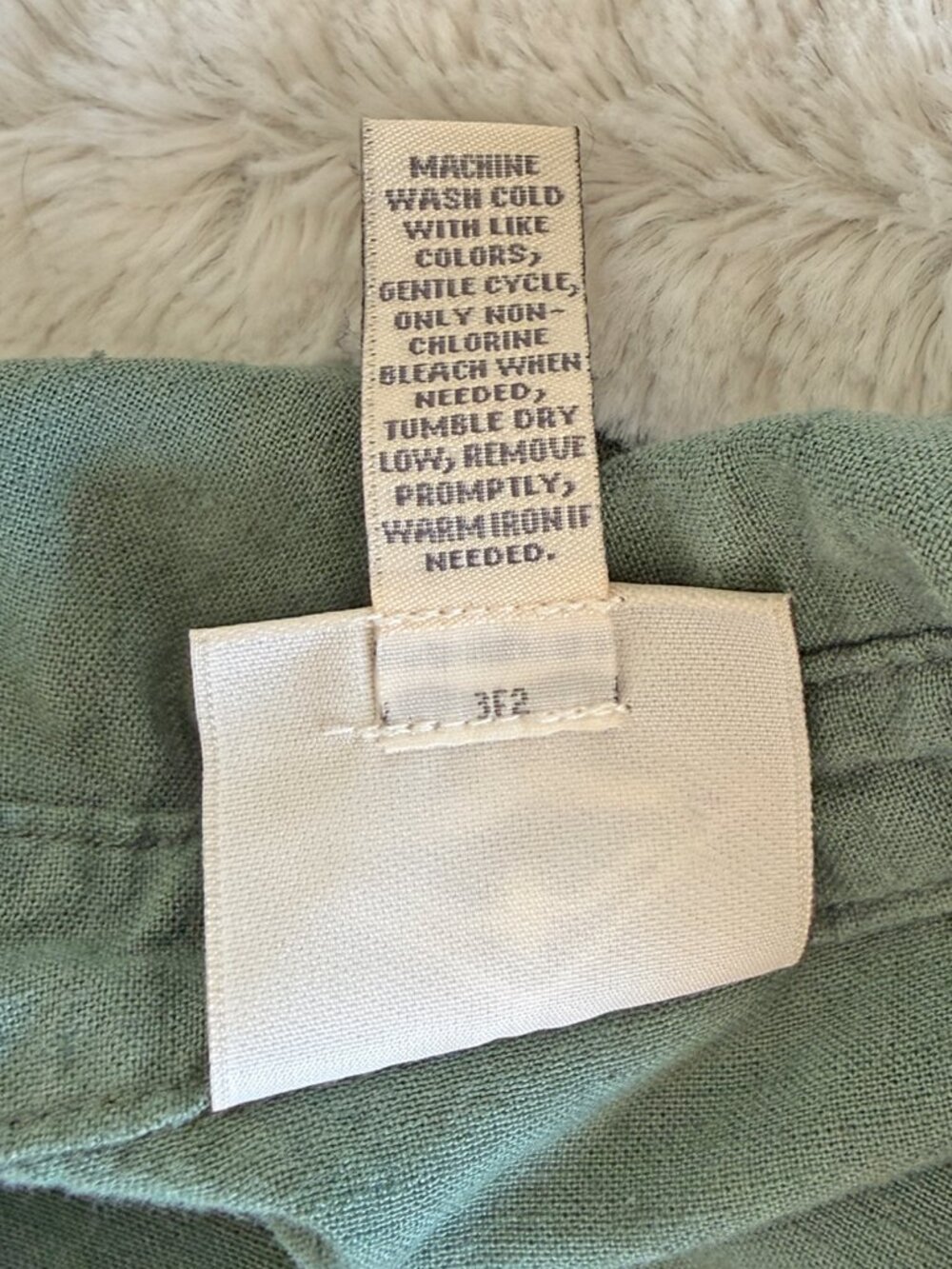Sage Green Linen Blend Sleeveless Shirt Dress (Pockets!), Size XL - Picture 6 of 7